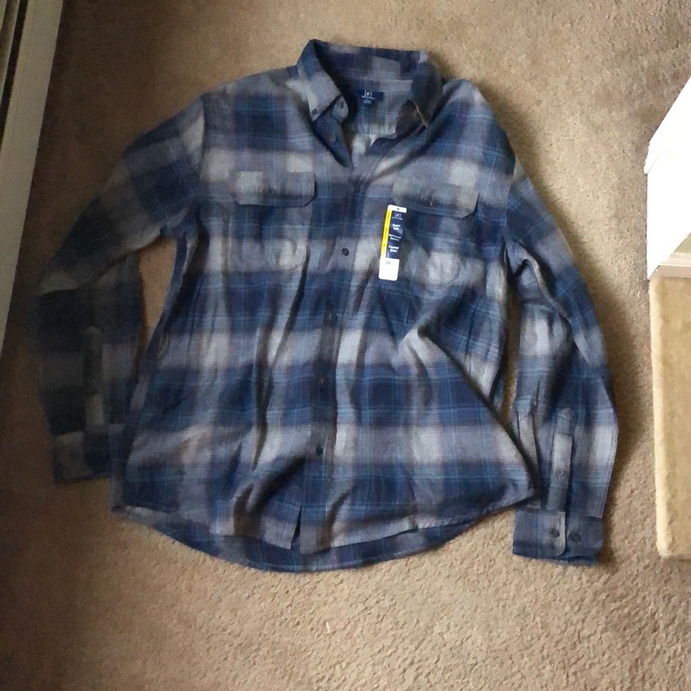 George Large Blue Flannel Shirt